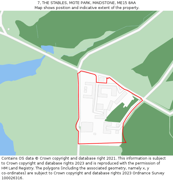7, THE STABLES, MOTE PARK, MAIDSTONE, ME15 8AA: Location map and indicative extent of plot