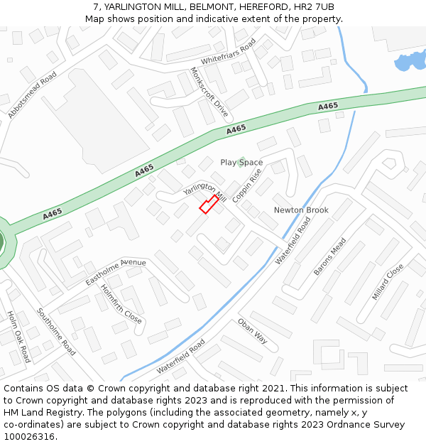 7, YARLINGTON MILL, BELMONT, HEREFORD, HR2 7UB: Location map and indicative extent of plot