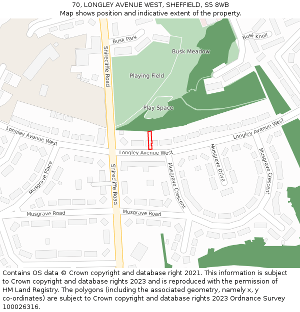 70, LONGLEY AVENUE WEST, SHEFFIELD, S5 8WB: Location map and indicative extent of plot