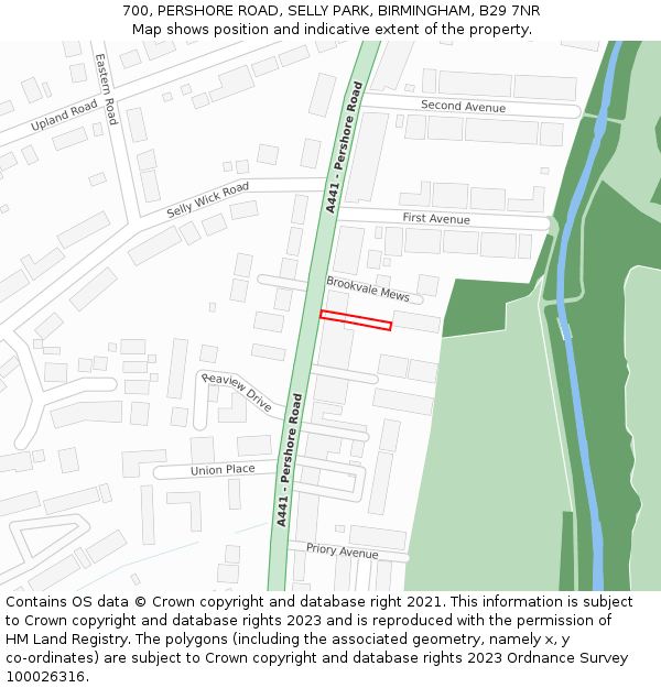 700, PERSHORE ROAD, SELLY PARK, BIRMINGHAM, B29 7NR: Location map and indicative extent of plot