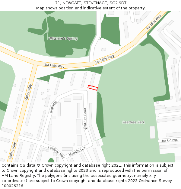 71, NEWGATE, STEVENAGE, SG2 9DT: Location map and indicative extent of plot