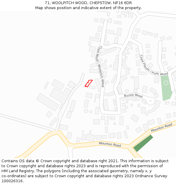 71, WOOLPITCH WOOD, CHEPSTOW, NP16 6DR: Location map and indicative extent of plot