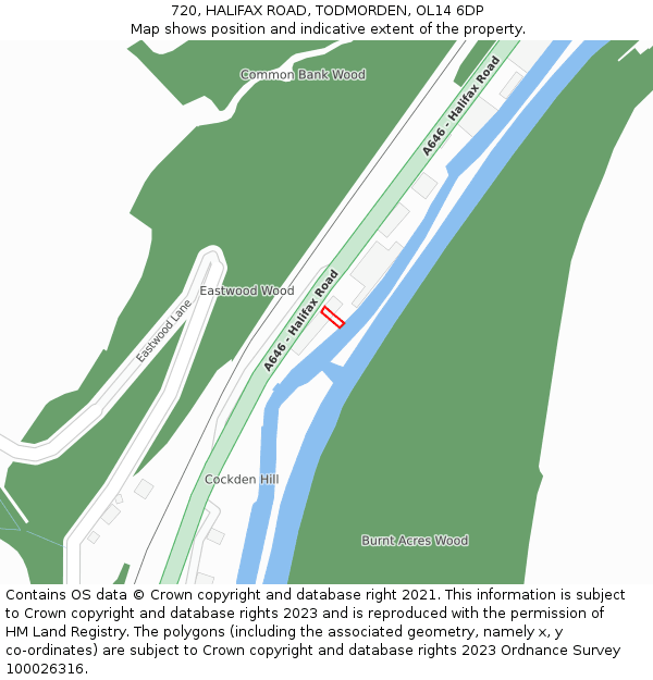 720, HALIFAX ROAD, TODMORDEN, OL14 6DP: Location map and indicative extent of plot
