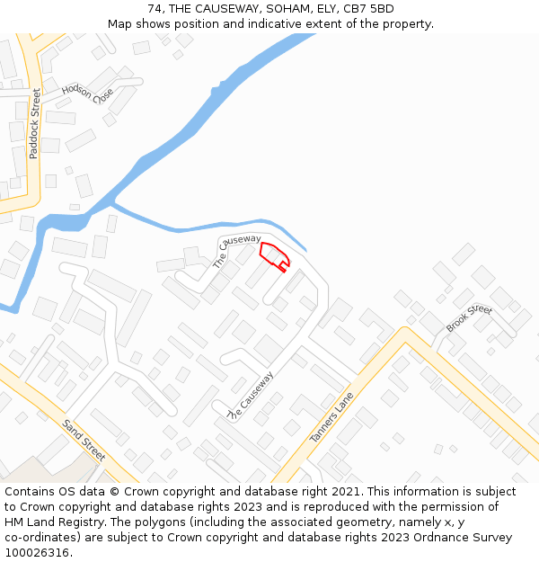 74, THE CAUSEWAY, SOHAM, ELY, CB7 5BD: Location map and indicative extent of plot