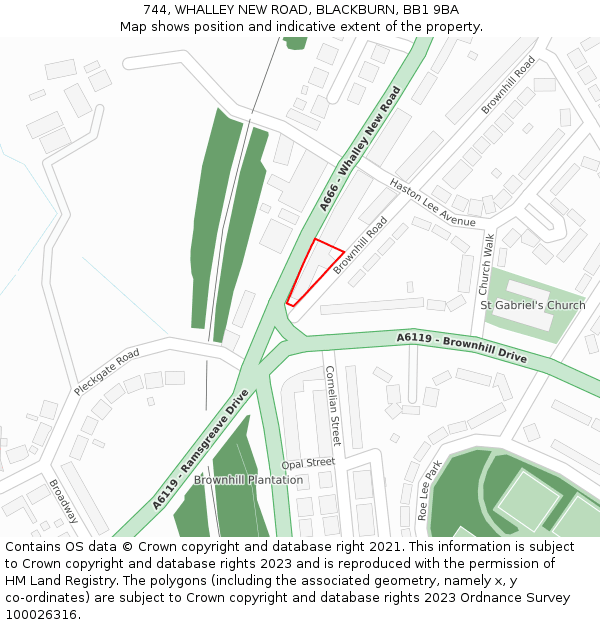 744, WHALLEY NEW ROAD, BLACKBURN, BB1 9BA: Location map and indicative extent of plot