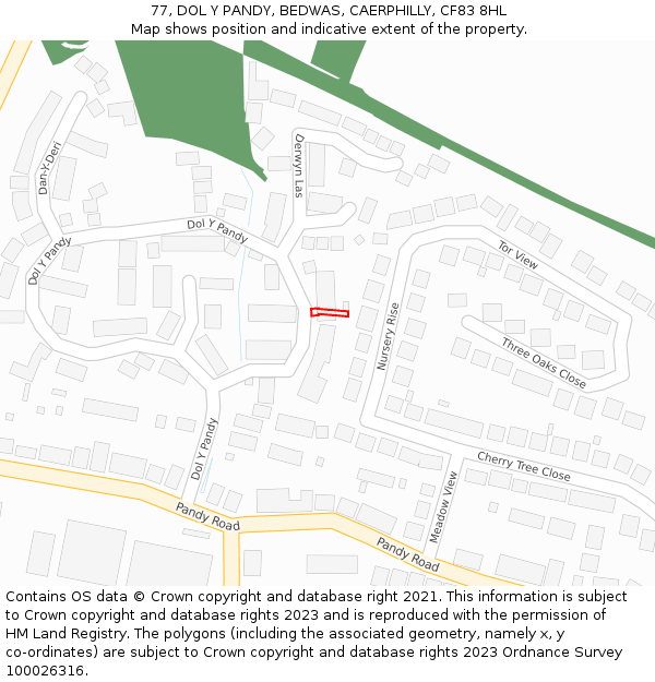 77, DOL Y PANDY, BEDWAS, CAERPHILLY, CF83 8HL: Location map and indicative extent of plot