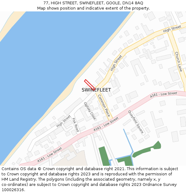 77, HIGH STREET, SWINEFLEET, GOOLE, DN14 8AQ: Location map and indicative extent of plot