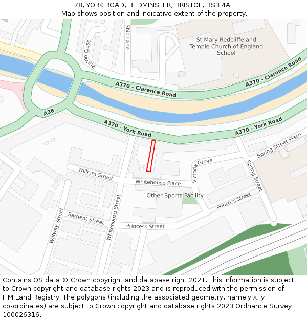 78, YORK ROAD, BEDMINSTER, BRISTOL, BS3 4AL: Location map and indicative extent of plot