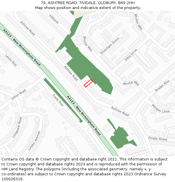 79, ASHTREE ROAD, TIVIDALE, OLDBURY, B69 2HH: Location map and indicative extent of plot
