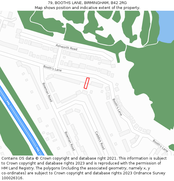 79, BOOTHS LANE, BIRMINGHAM, B42 2RG: Location map and indicative extent of plot