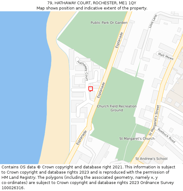 79, HATHAWAY COURT, ROCHESTER, ME1 1QY: Location map and indicative extent of plot