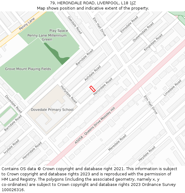 79, HERONDALE ROAD, LIVERPOOL, L18 1JZ: Location map and indicative extent of plot