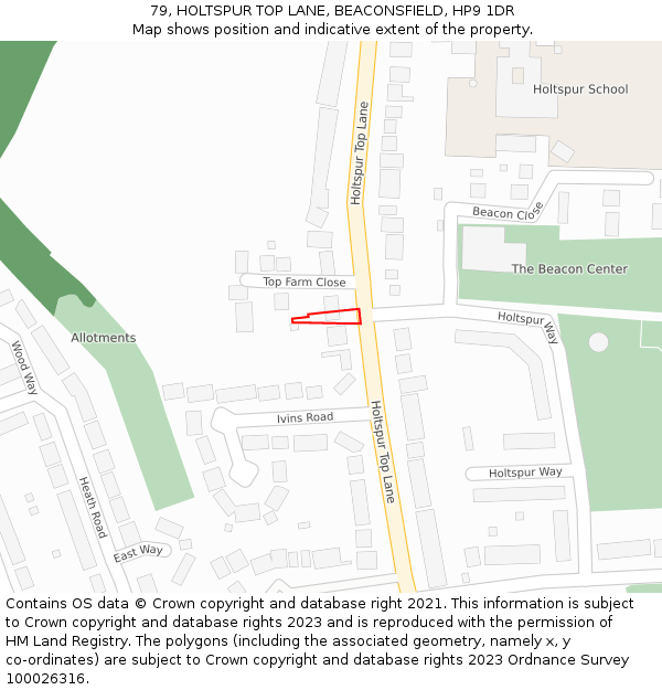 79, HOLTSPUR TOP LANE, BEACONSFIELD, HP9 1DR: Location map and indicative extent of plot