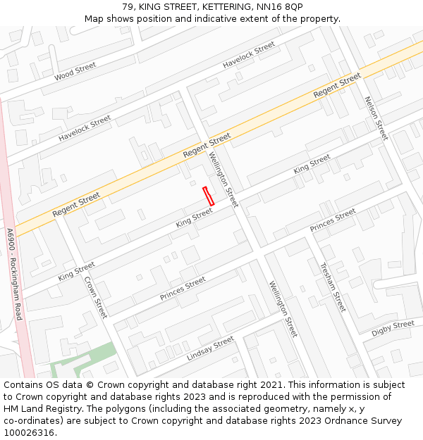 79, KING STREET, KETTERING, NN16 8QP: Location map and indicative extent of plot