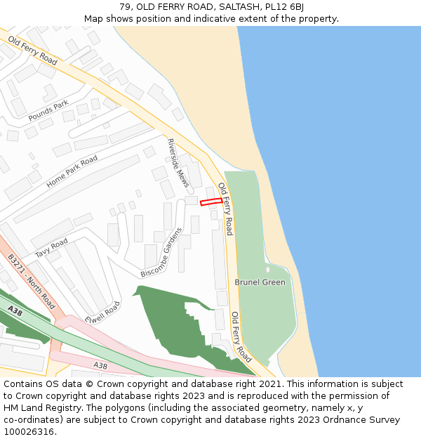 79, OLD FERRY ROAD, SALTASH, PL12 6BJ: Location map and indicative extent of plot