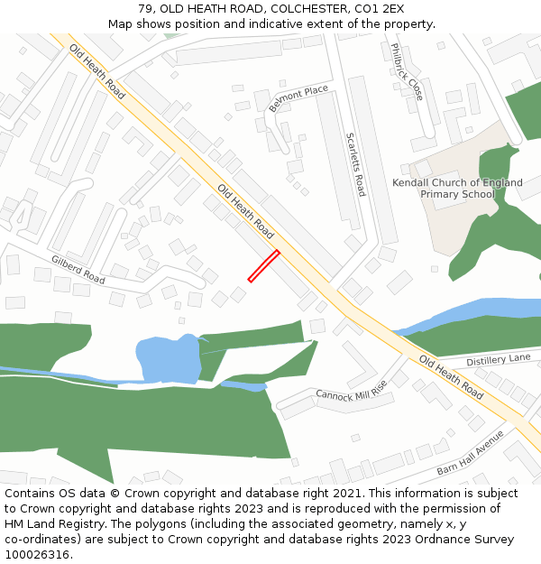 79, OLD HEATH ROAD, COLCHESTER, CO1 2EX: Location map and indicative extent of plot
