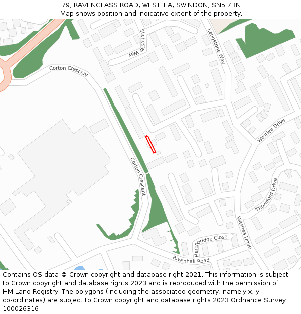 79, RAVENGLASS ROAD, WESTLEA, SWINDON, SN5 7BN: Location map and indicative extent of plot