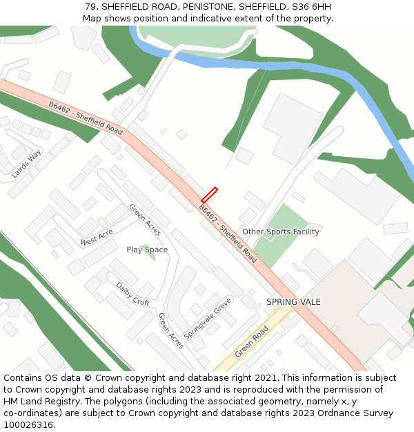79, SHEFFIELD ROAD, PENISTONE, SHEFFIELD, S36 6HH: Location map and indicative extent of plot
