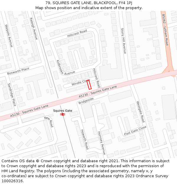 79, SQUIRES GATE LANE, BLACKPOOL, FY4 1PJ: Location map and indicative extent of plot