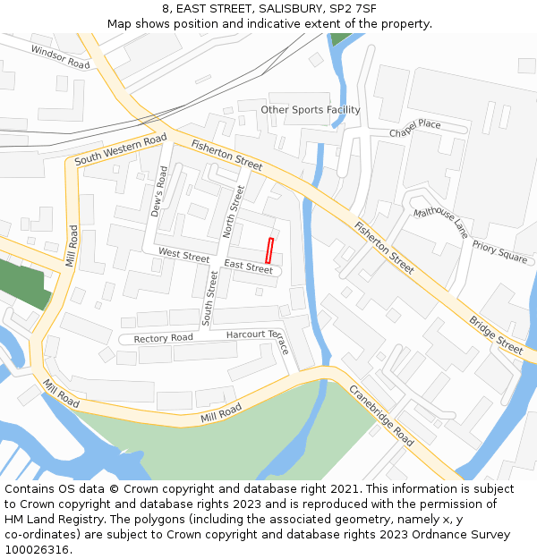 8, EAST STREET, SALISBURY, SP2 7SF: Location map and indicative extent of plot