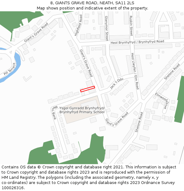 8, GIANTS GRAVE ROAD, NEATH, SA11 2LS: Location map and indicative extent of plot