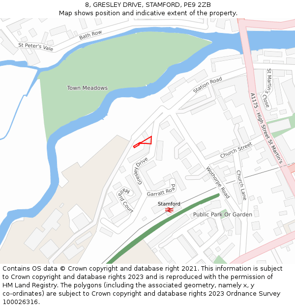8, GRESLEY DRIVE, STAMFORD, PE9 2ZB: Location map and indicative extent of plot