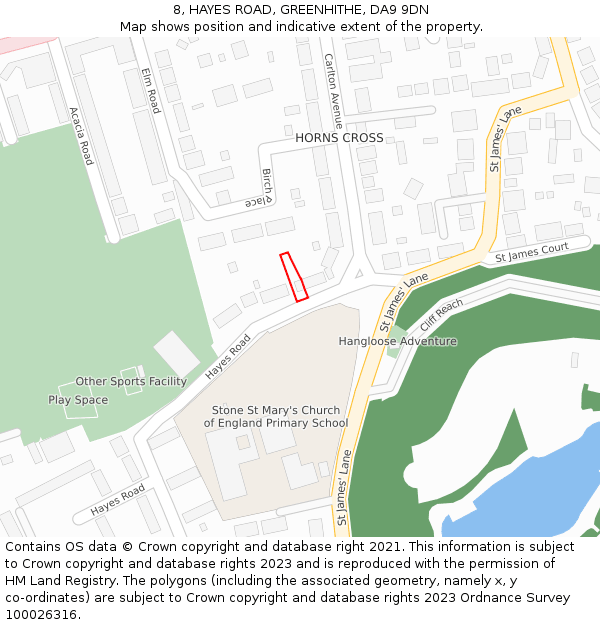 8, HAYES ROAD, GREENHITHE, DA9 9DN: Location map and indicative extent of plot
