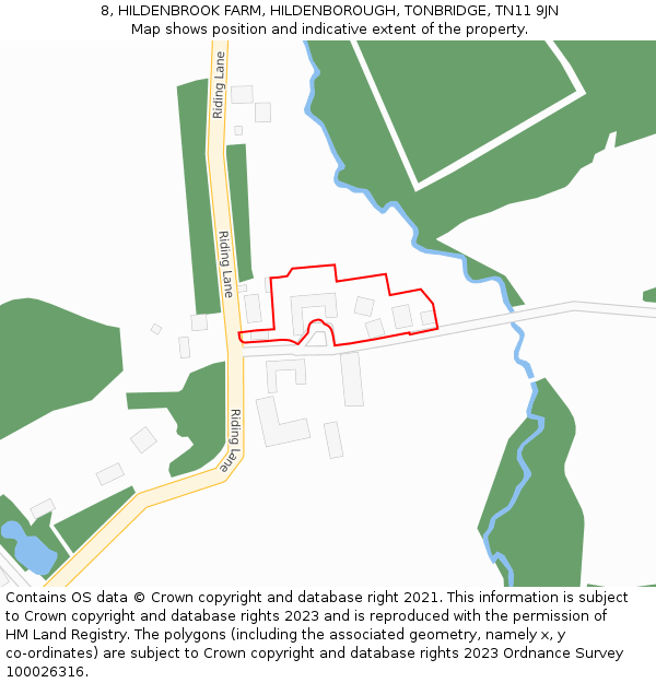 8, HILDENBROOK FARM, HILDENBOROUGH, TONBRIDGE, TN11 9JN: Location map and indicative extent of plot