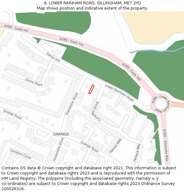 8, LOWER RAINHAM ROAD, GILLINGHAM, ME7 2YD: Location map and indicative extent of plot