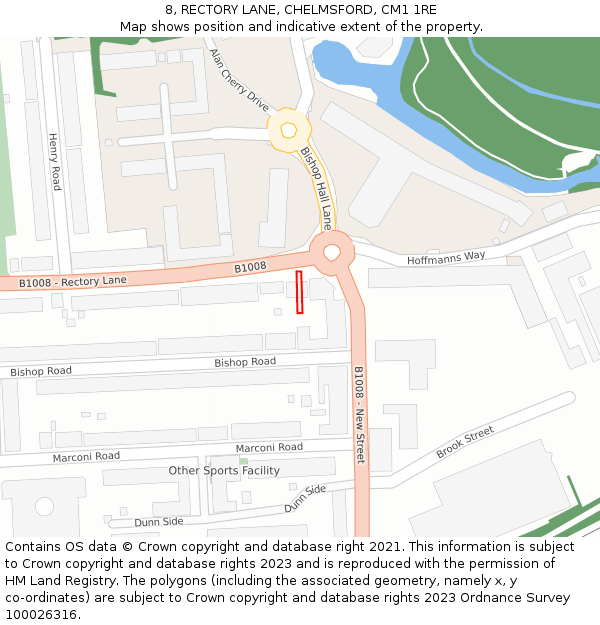8, RECTORY LANE, CHELMSFORD, CM1 1RE: Location map and indicative extent of plot