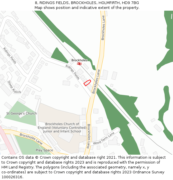 8, RIDINGS FIELDS, BROCKHOLES, HOLMFIRTH, HD9 7BG: Location map and indicative extent of plot