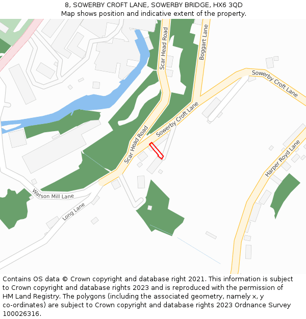 8, SOWERBY CROFT LANE, SOWERBY BRIDGE, HX6 3QD: Location map and indicative extent of plot