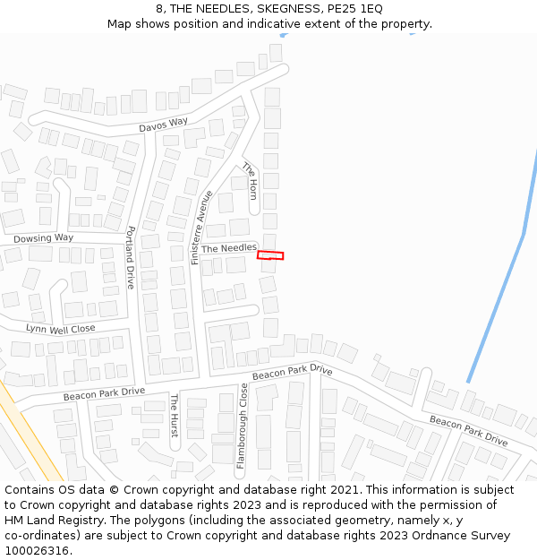 8, THE NEEDLES, SKEGNESS, PE25 1EQ: Location map and indicative extent of plot