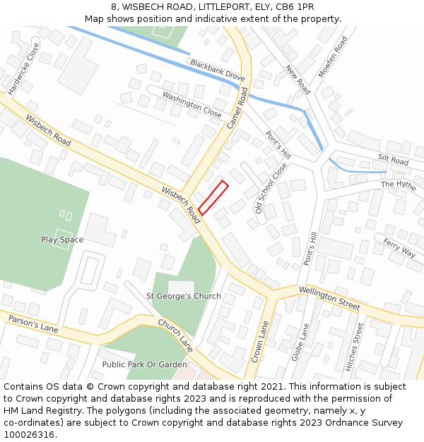 8, WISBECH ROAD, LITTLEPORT, ELY, CB6 1PR: Location map and indicative extent of plot