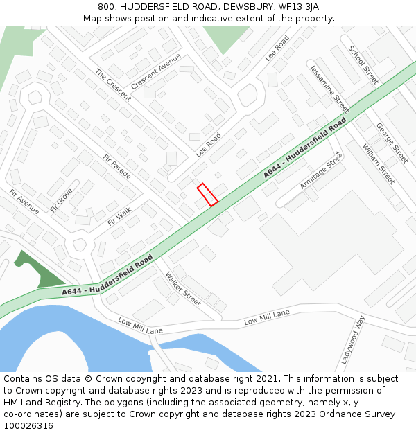 800, HUDDERSFIELD ROAD, DEWSBURY, WF13 3JA: Location map and indicative extent of plot