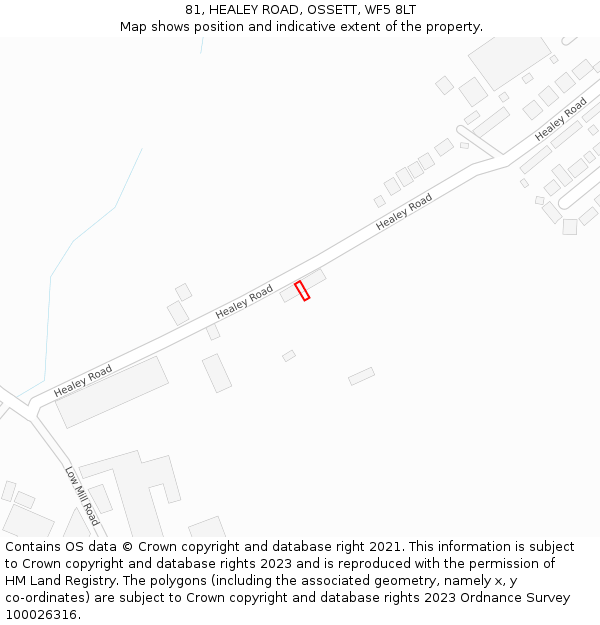 81, HEALEY ROAD, OSSETT, WF5 8LT: Location map and indicative extent of plot