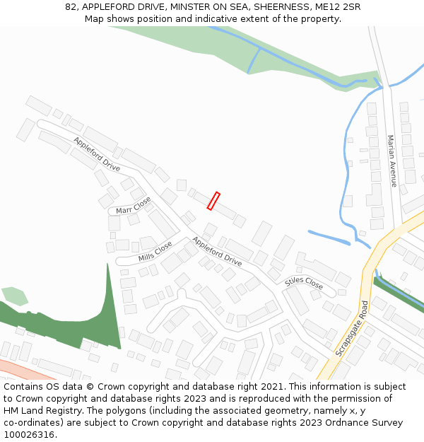 82, APPLEFORD DRIVE, MINSTER ON SEA, SHEERNESS, ME12 2SR: Location map and indicative extent of plot