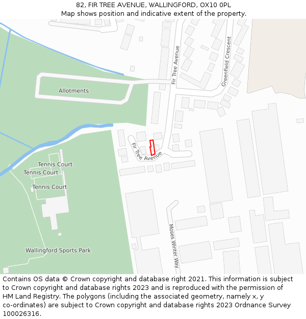 82, FIR TREE AVENUE, WALLINGFORD, OX10 0PL: Location map and indicative extent of plot
