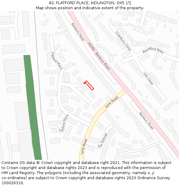82, FLATFORD PLACE, KIDLINGTON, OX5 1TJ: Location map and indicative extent of plot