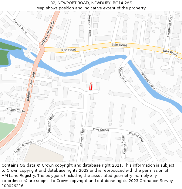 82, NEWPORT ROAD, NEWBURY, RG14 2AS: Location map and indicative extent of plot