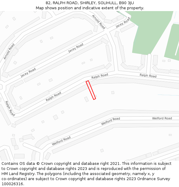 82, RALPH ROAD, SHIRLEY, SOLIHULL, B90 3JU: Location map and indicative extent of plot