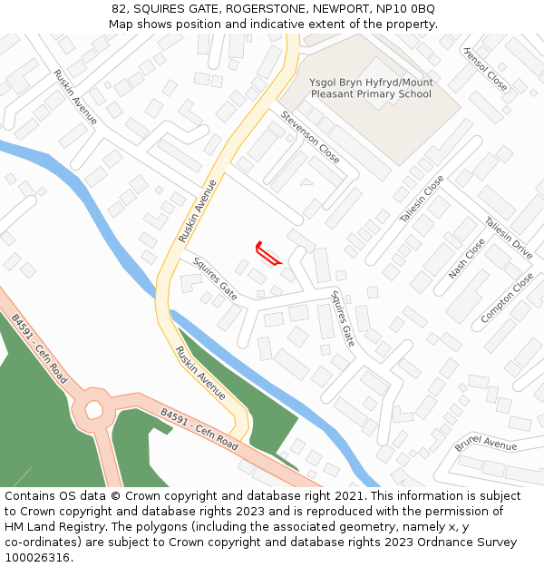 82, SQUIRES GATE, ROGERSTONE, NEWPORT, NP10 0BQ: Location map and indicative extent of plot