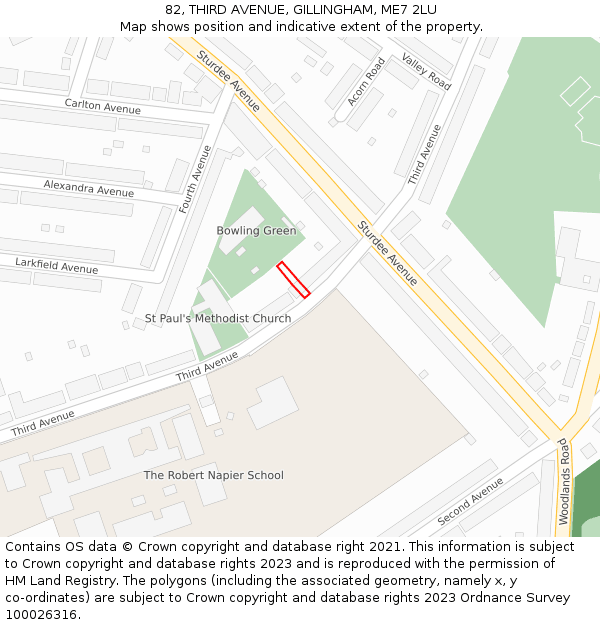82, THIRD AVENUE, GILLINGHAM, ME7 2LU: Location map and indicative extent of plot