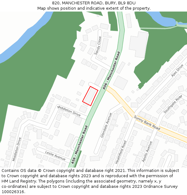 820, MANCHESTER ROAD, BURY, BL9 8DU: Location map and indicative extent of plot
