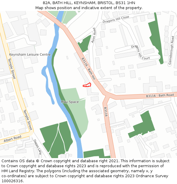 82A, BATH HILL, KEYNSHAM, BRISTOL, BS31 1HN: Location map and indicative extent of plot