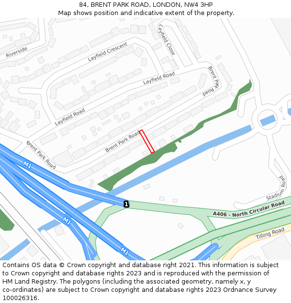 84, BRENT PARK ROAD, LONDON, NW4 3HP: Location map and indicative extent of plot