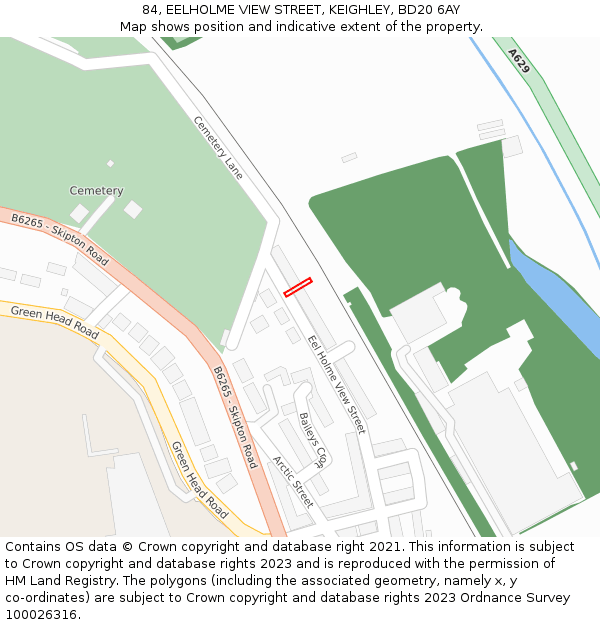 84, EELHOLME VIEW STREET, KEIGHLEY, BD20 6AY: Location map and indicative extent of plot
