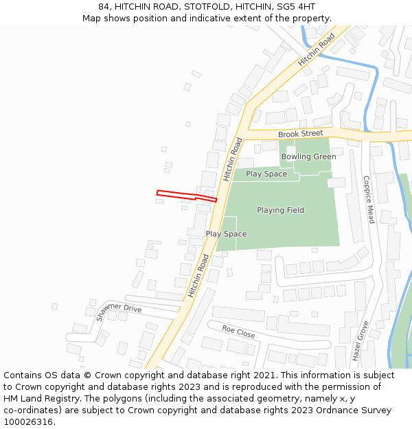 84, HITCHIN ROAD, STOTFOLD, HITCHIN, SG5 4HT: Location map and indicative extent of plot