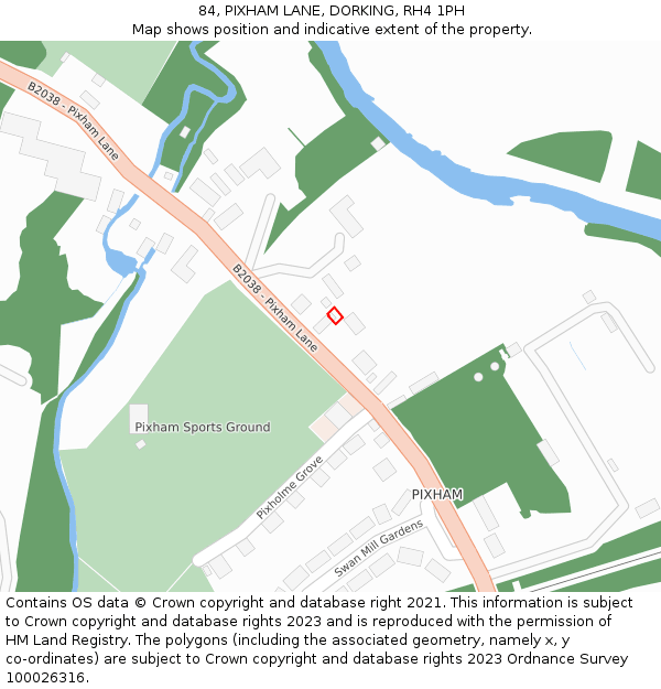 84, PIXHAM LANE, DORKING, RH4 1PH: Location map and indicative extent of plot