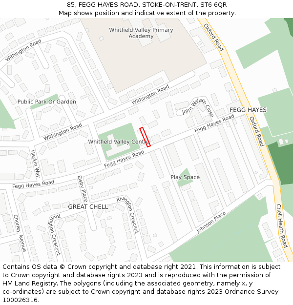85, FEGG HAYES ROAD, STOKE-ON-TRENT, ST6 6QR: Location map and indicative extent of plot